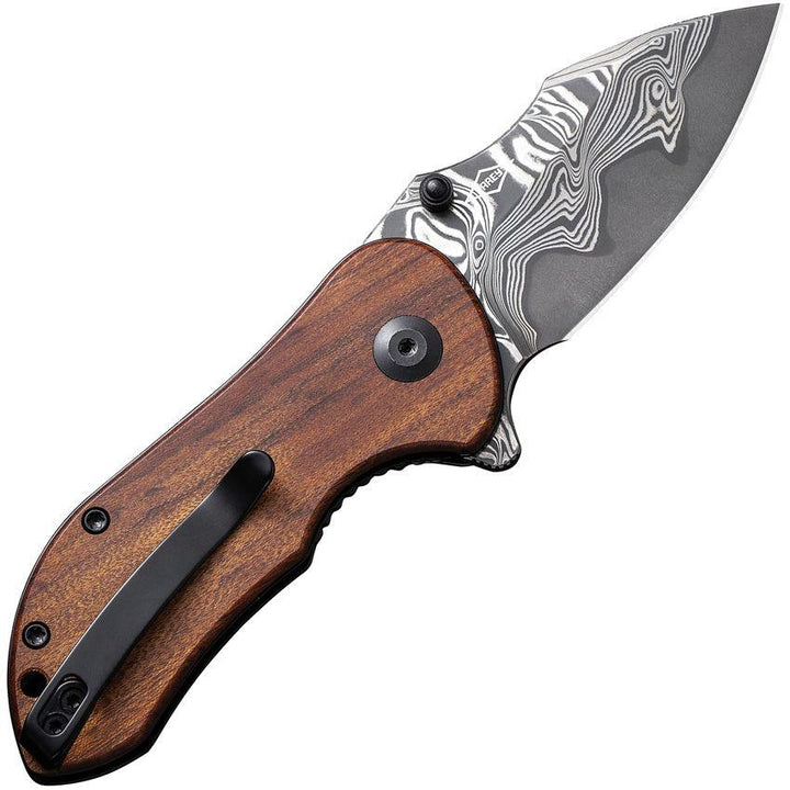 Civivi Gordo Liner Lock Guibourtia Wood Drop Point Damascus - Knives.mx