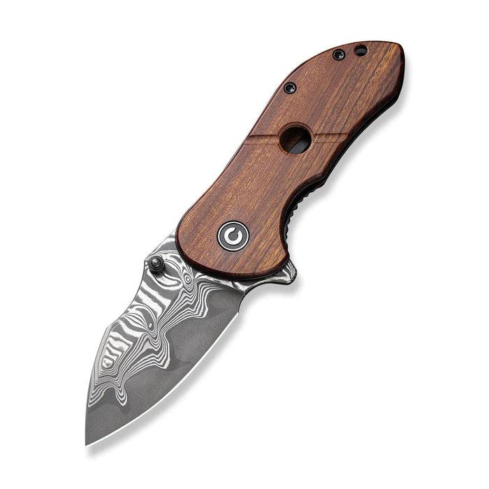 Civivi Gordo Liner Lock Guibourtia Wood Drop Point Damascus - Knives.mx