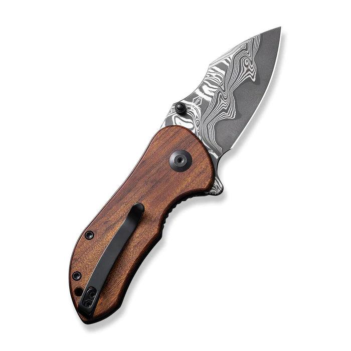 Civivi Gordo Liner Lock Guibourtia Wood Drop Point Damascus - Knives.mx