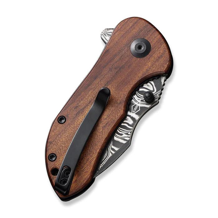 Civivi Gordo Liner Lock Guibourtia Wood Drop Point Damascus - Knives.mx