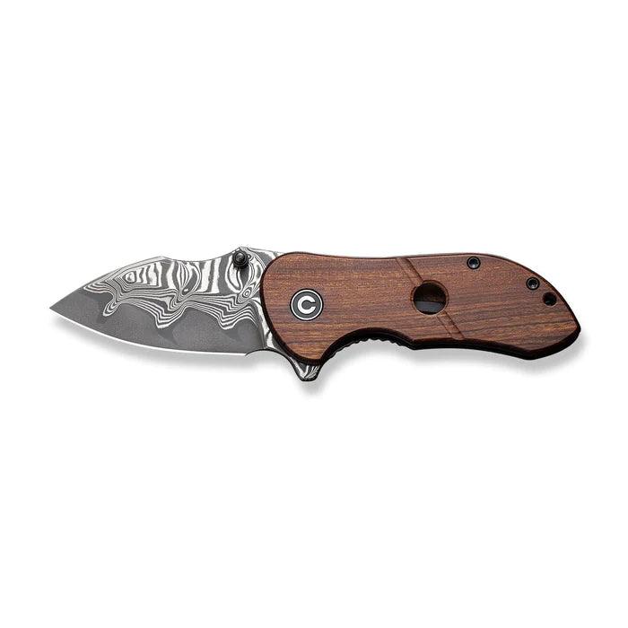 Civivi Gordo Liner Lock Guibourtia Wood Drop Point Damascus - Knives.mx