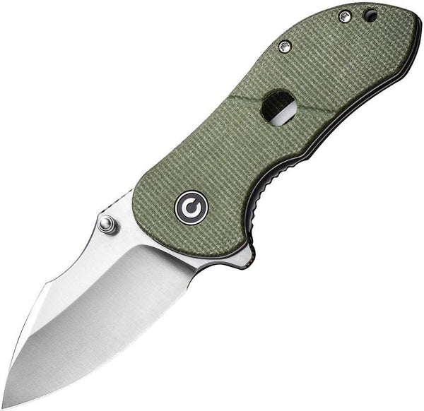 Civivi Gordo Liner Lock Olive Canvas Micarta Satin Drop Point D2 - Knives.mx