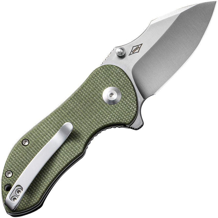 Civivi Gordo Liner Lock Olive Canvas Micarta Satin Drop Point D2 - Knives.mx