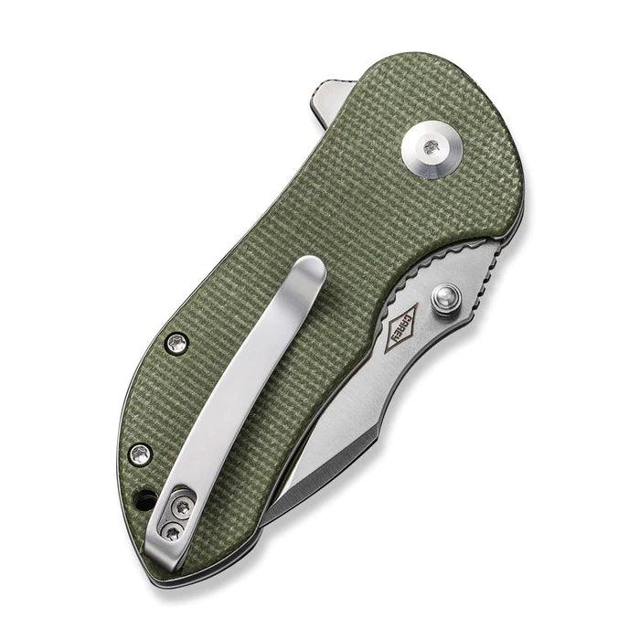 Civivi Gordo Liner Lock Olive Canvas Micarta Satin Drop Point D2 - Knives.mx