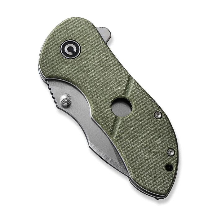 Civivi Gordo Liner Lock Olive Canvas Micarta Satin Drop Point D2 - Knives.mx