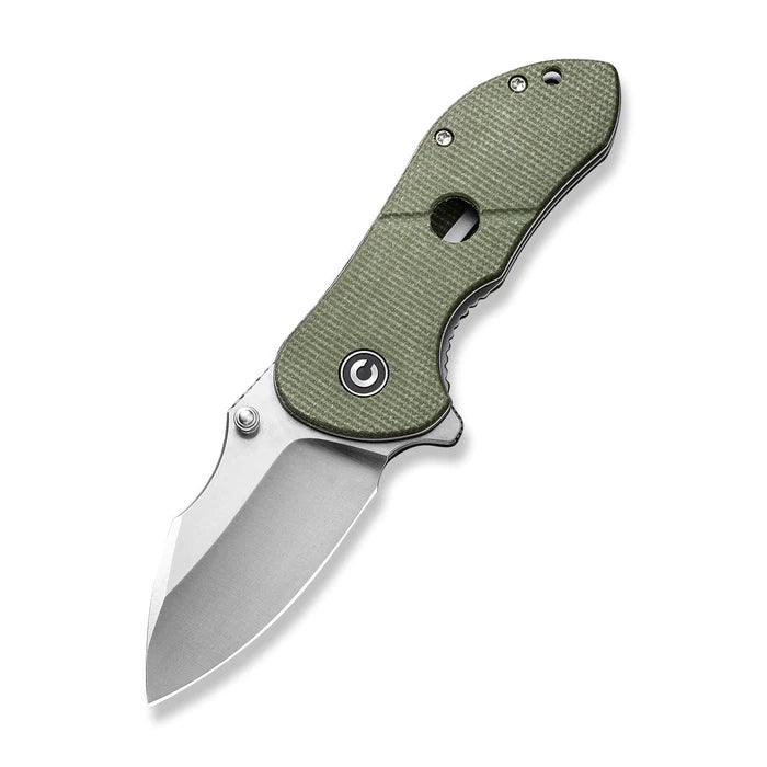 Civivi Gordo Liner Lock Olive Canvas Micarta Satin Drop Point D2 - Knives.mx