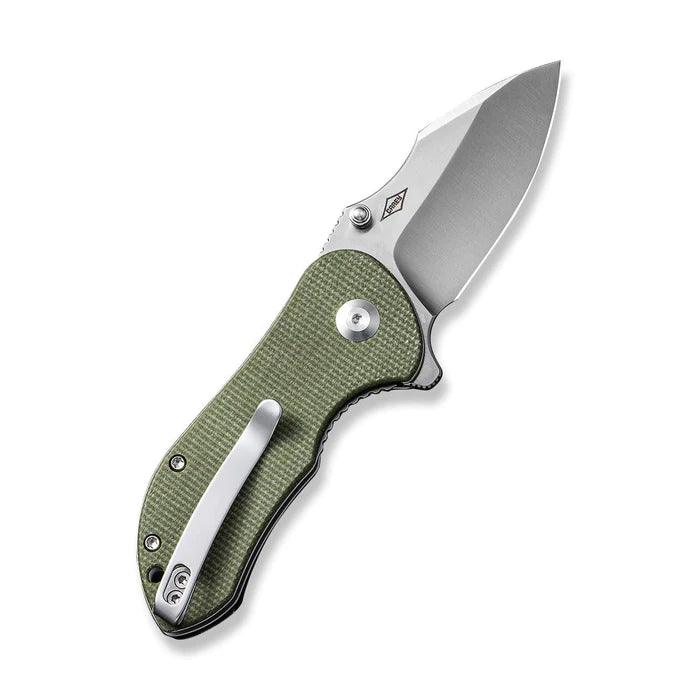 Civivi Gordo Liner Lock Olive Canvas Micarta Satin Drop Point D2 - Knives.mx