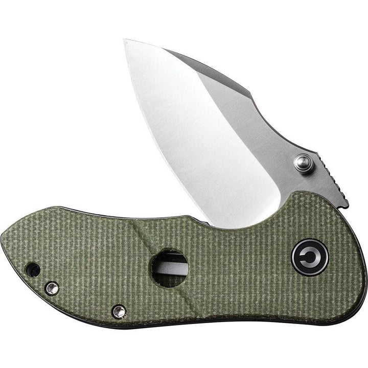 Civivi Gordo Liner Lock Olive Canvas Micarta Satin Drop Point D2 - Knives.mx