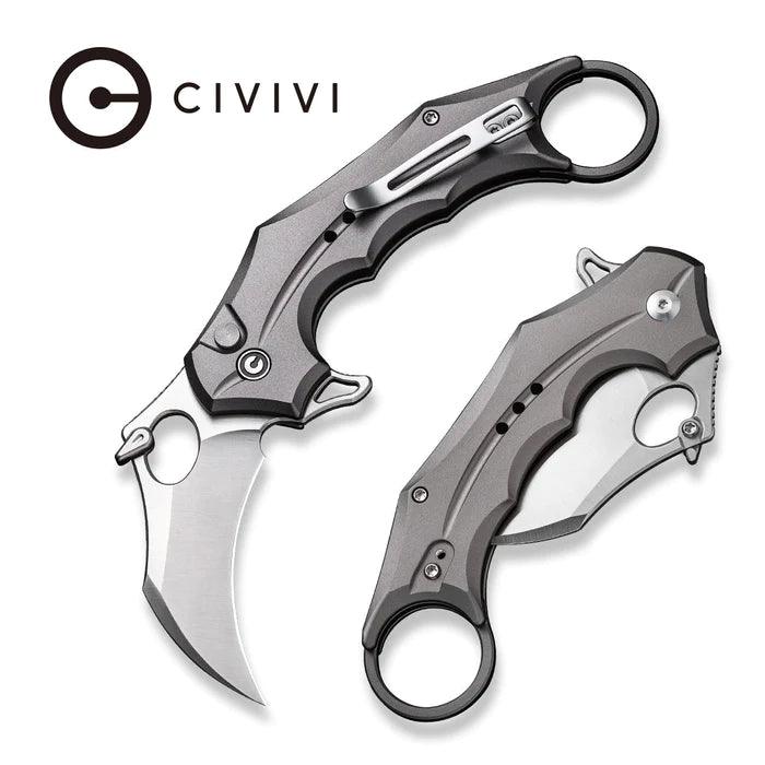 Civivi Incisor II Button Lock Gray Aluminum Satin Nitro-V - Knives.mx