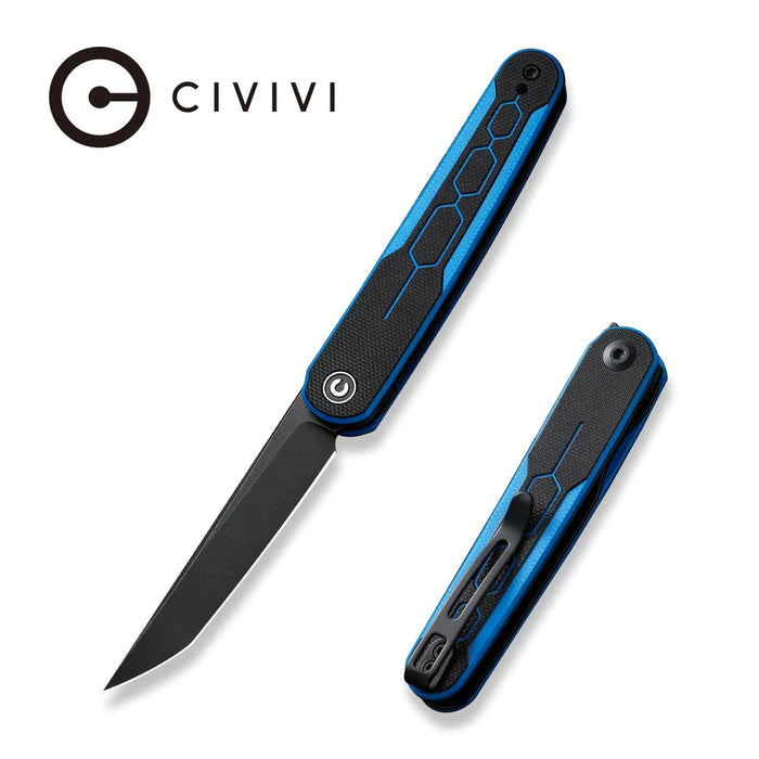 Civivi KwaiQ Linerlock Blue / Black G10 Black Stonewashed Tanto Nitro-V