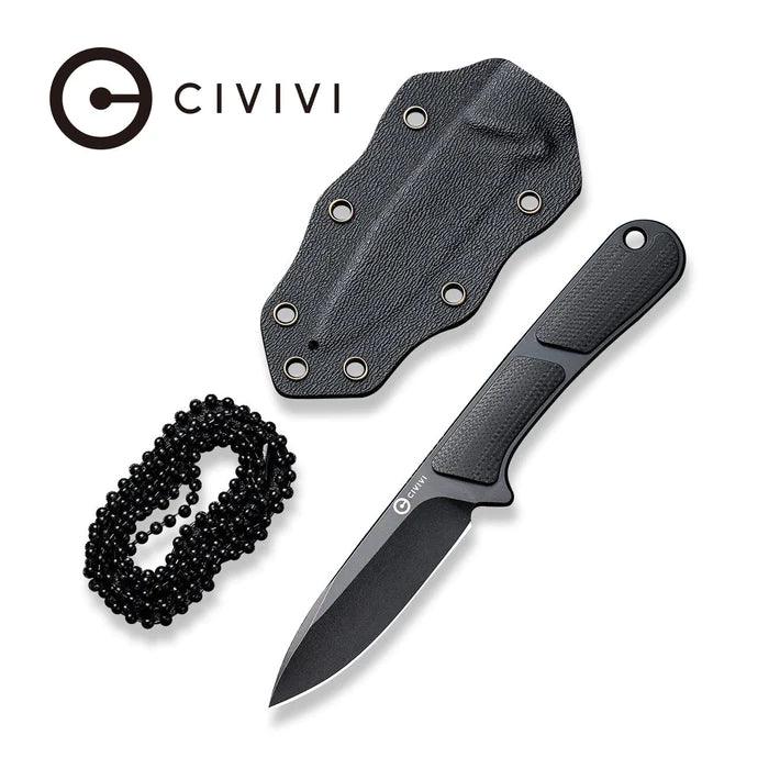 Civivi Mini Elementum Fixed Blade Black G10 Drop Point Nitro-V - Knives.mx