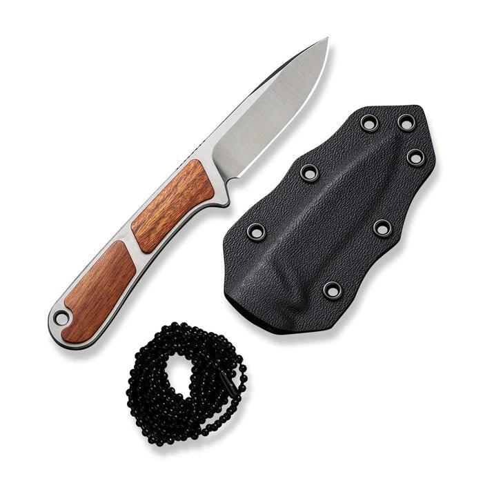 Civivi Mini Elementum Fixed Blade Guibourtia Wood Satin Drop Point Nitro-V - Knives.mx