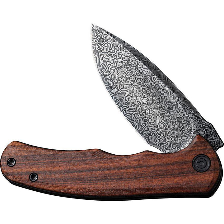 Civivi Mini Praxis Linerlock Guibourtia Wood Black Hand Rubbed Damascus - Knives.mx