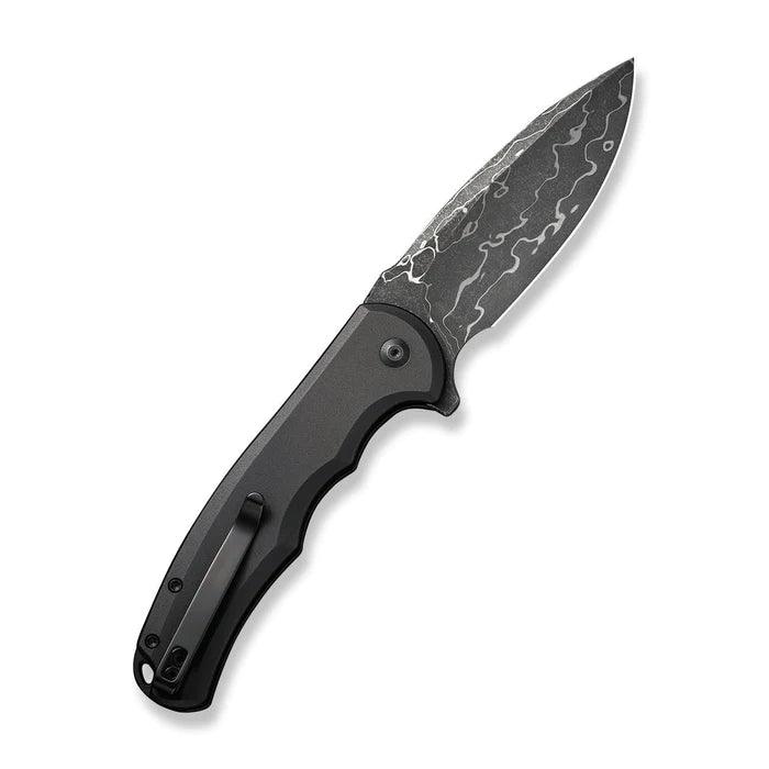 Civivi Praxis Button Lock Black Aluminum Drop Point Damascus - Knives.mx