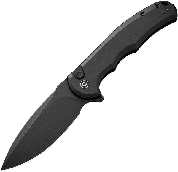 Civivi Praxis Button Lock Blackout Aluminum Stonewashed Drop Point Nitro-V - Knives.mx