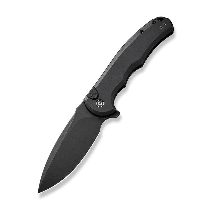 Civivi Praxis Button Lock Blackout Aluminum Stonewashed Drop Point Nitro-V - Knives.mx