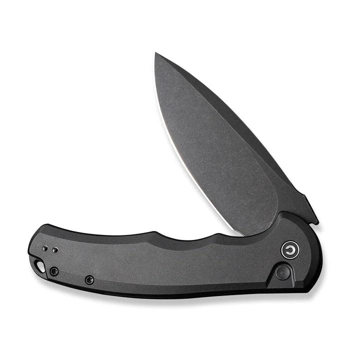 Civivi Praxis Button Lock Blackout Aluminum Stonewashed Drop Point Nitro-V - Knives.mx