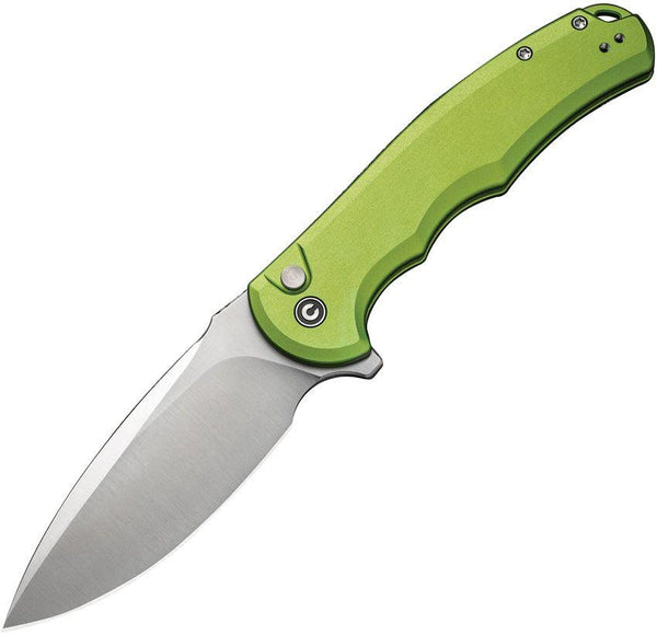 Civivi Praxis Button Lock Lime Green Aluminum Satin Drop Point Nitro-V - Knives.mx