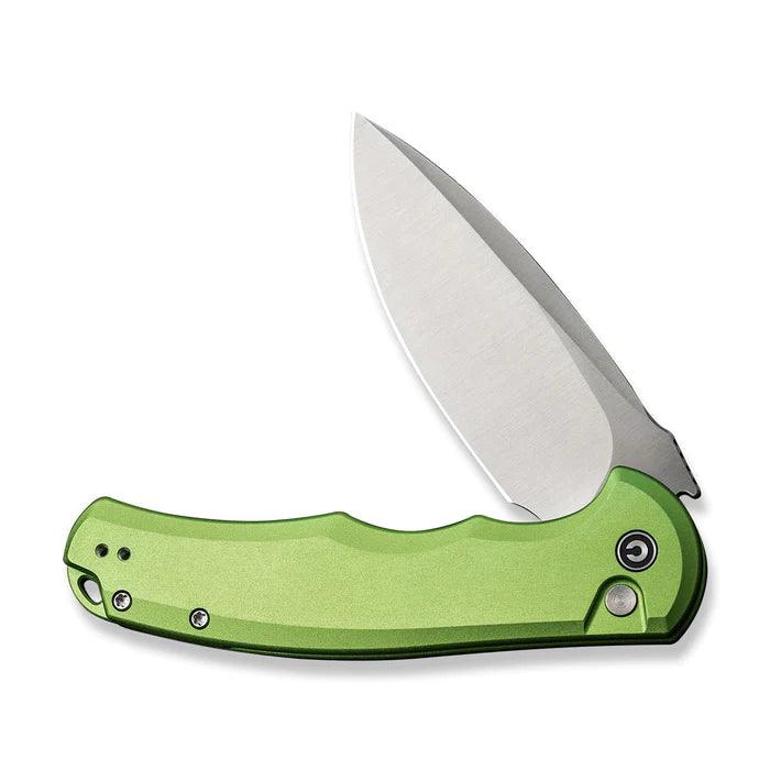 Civivi Praxis Button Lock Lime Green Aluminum Satin Drop Point Nitro-V - Knives.mx