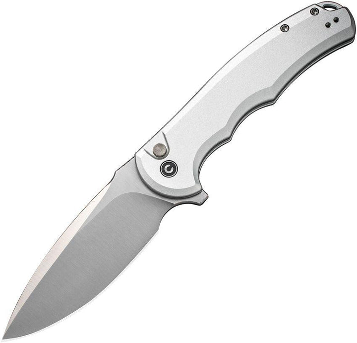 Civivi Praxis Button Lock Silver Aluminum Satin Drop Point Nitro-V - Knives.mx