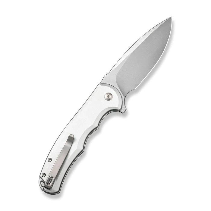 Civivi Praxis Button Lock Silver Aluminum Satin Drop Point Nitro-V - Knives.mx