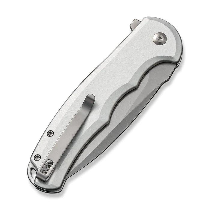 Civivi Praxis Button Lock Silver Aluminum Satin Drop Point Nitro-V - Knives.mx