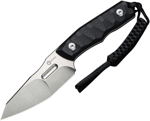 Civivi Propugnator Fixed Blade Black G10 Stonewashed Reverse Tanto D2 - Knives.mx