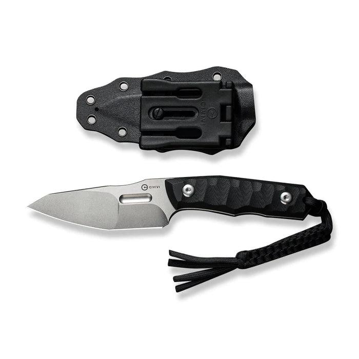 Civivi Propugnator Fixed Blade Black G10 Stonewashed Reverse Tanto D2 - Knives.mx