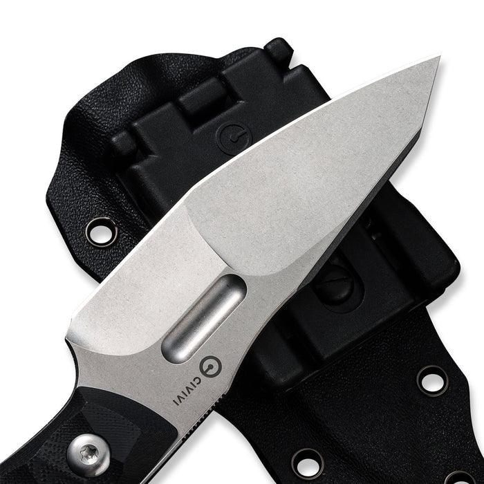 Civivi Propugnator Fixed Blade Black G10 Stonewashed Reverse Tanto D2 - Knives.mx