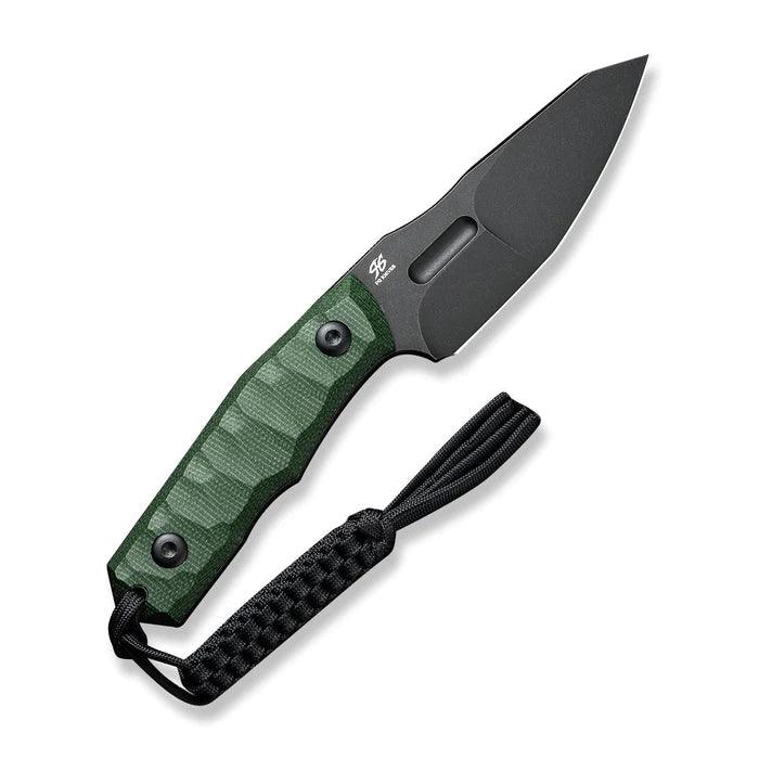 Civivi Propugnator Fixed Blade Green Canvas Micarta Black Stonewashed Reverse Tanto D2 - Knives.mx