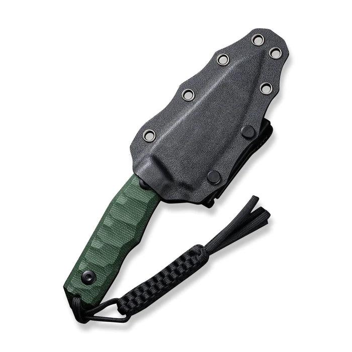 Civivi Propugnator Fixed Blade Green Canvas Micarta Black Stonewashed Reverse Tanto D2 - Knives.mx