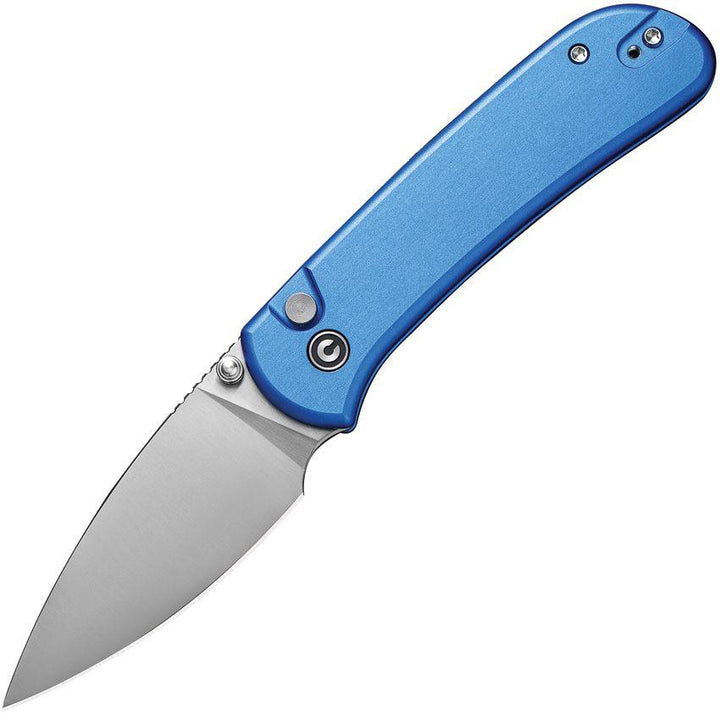 Civivi Qubit Button Lock Bright Blue Aluminum Satin Drop Point 14C28N - Knives.mx