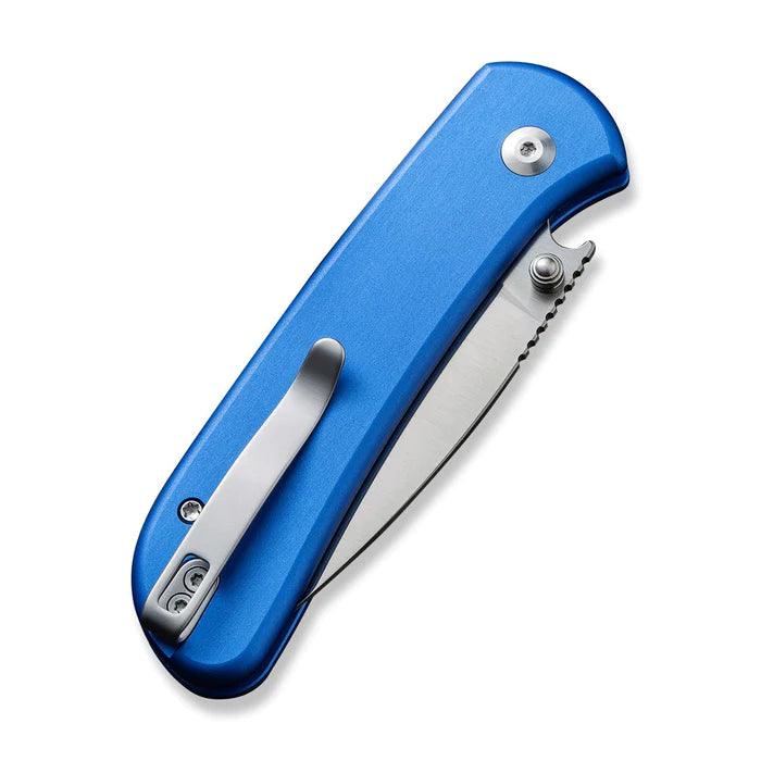 Civivi Qubit Button Lock Bright Blue Aluminum Satin Drop Point 14C28N - Knives.mx