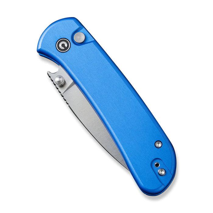 Civivi Qubit Button Lock Bright Blue Aluminum Satin Drop Point 14C28N - Knives.mx