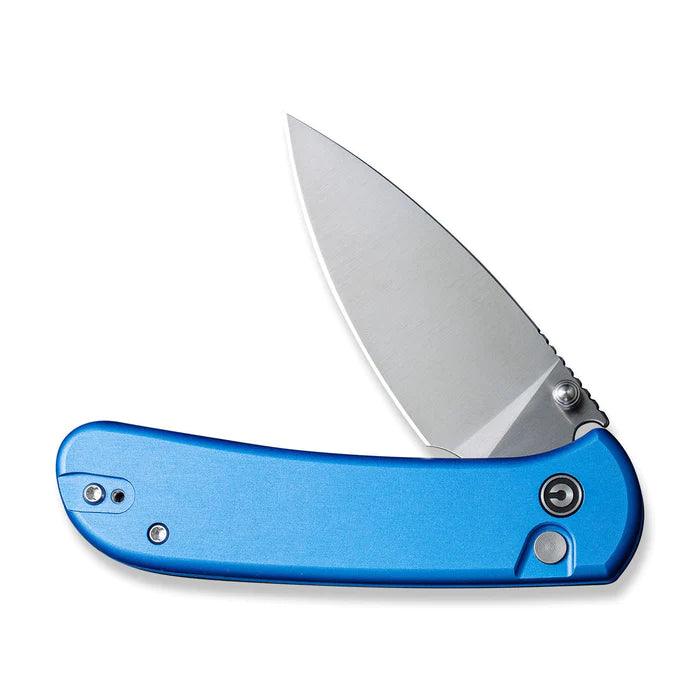 Civivi Qubit Button Lock Bright Blue Aluminum Satin Drop Point 14C28N - Knives.mx