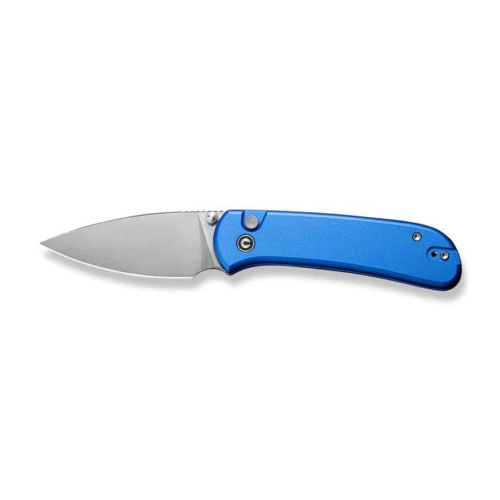 Civivi Qubit Button Lock Bright Blue Aluminum Satin Drop Point 14C28N - Knives.mx