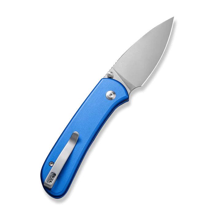 Civivi Qubit Button Lock Bright Blue Aluminum Satin Drop Point 14C28N - Knives.mx