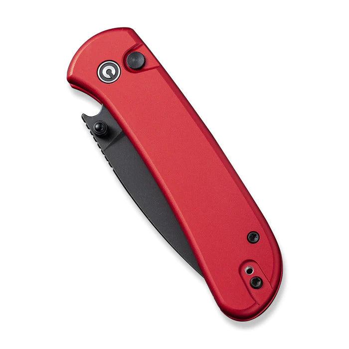 Civivi Qubit Button Lock Red Aluminum Black Stonewashed Drop Point 14C28N - Knives.mx