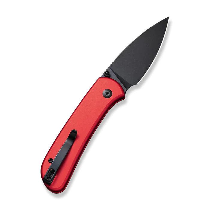 Civivi Qubit Button Lock Red Aluminum Black Stonewashed Drop Point 14C28N - Knives.mx