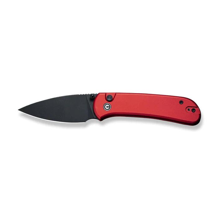 Civivi Qubit Button Lock Red Aluminum Black Stonewashed Drop Point 14C28N - Knives.mx