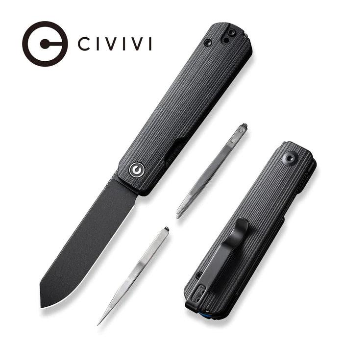 Civivi Sendy Liner Lock Blackout G10 Spey Point Stonewashed Nitro-V - Knives.mx