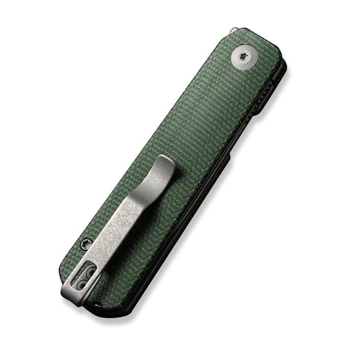 Civivi Sendy Liner Lock Green Canvas Micarta Gray Stonewashed Drop Point Nitro-V - Knives.mx