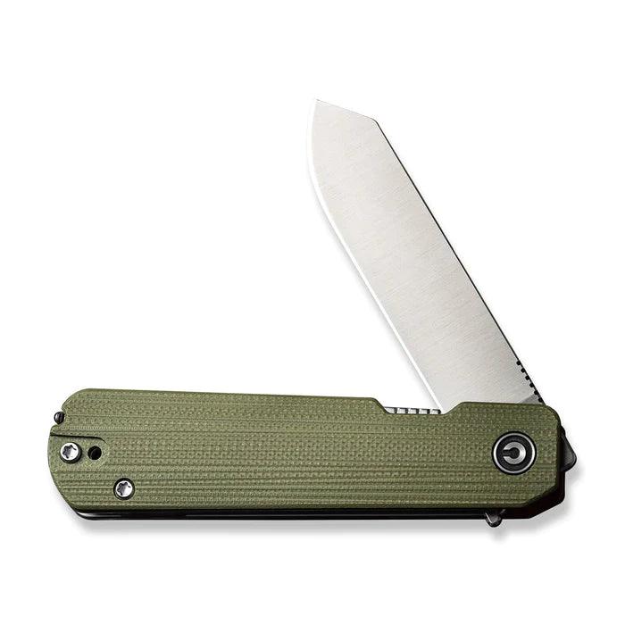 Civivi Sendy Liner Lock Green/Red G10 Spey Point Satin Nitro-V - Knives.mx