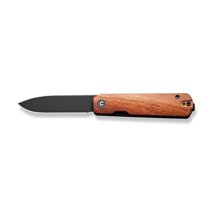 Civivi Sendy Liner Lock Guibourtia Wood Black Stonewashed Drop Point Nitro-V - Knives.mx