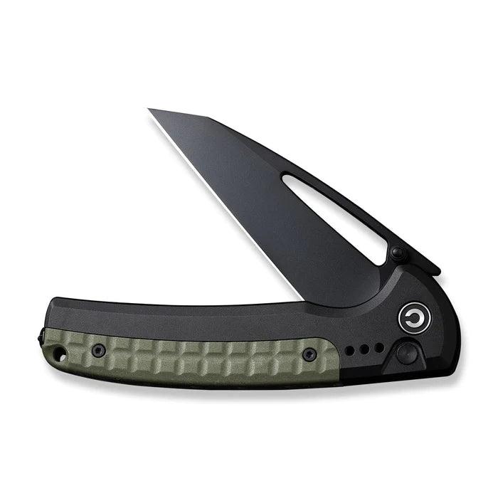 Civivi Sentinel Strike Button Lock Black Aluminum Black Reverse Tanto K110 - Knives.mx