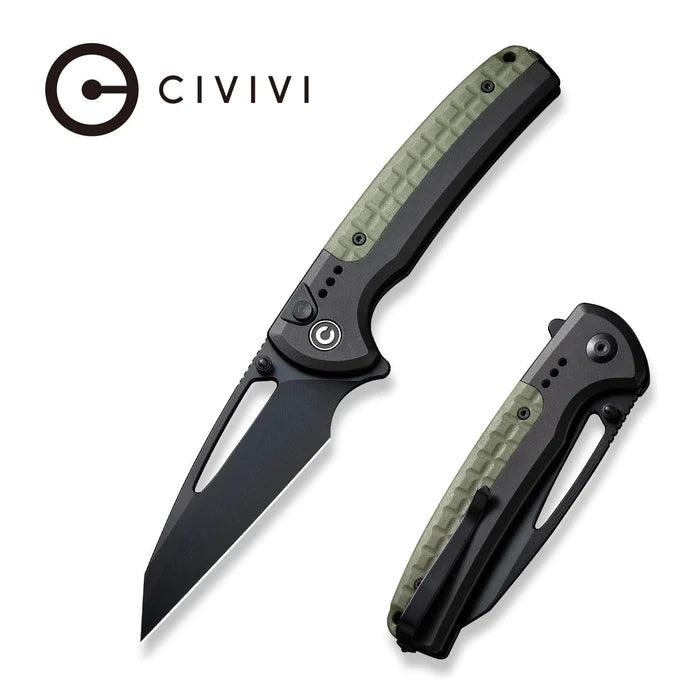 Civivi Sentinel Strike Button Lock Black Aluminum Black Reverse Tanto K110 - Knives.mx