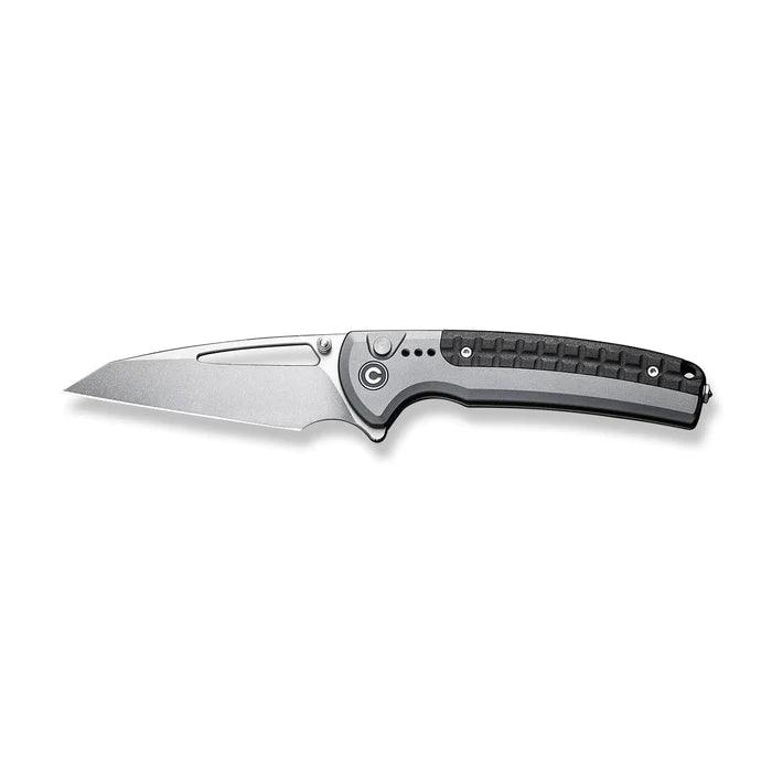 Civivi Sentinel Strike Button Lock Gray Aluminum Black Reverse Tanto K110 - Knives.mx