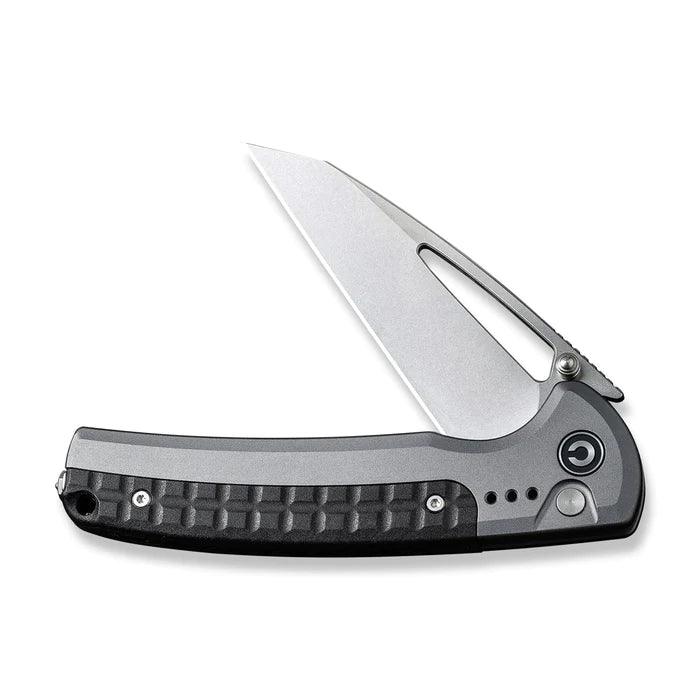 Civivi Sentinel Strike Button Lock Gray Aluminum Black Reverse Tanto K110 - Knives.mx