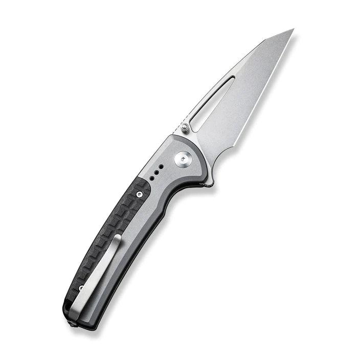 Civivi Sentinel Strike Button Lock Gray Aluminum Black Reverse Tanto K110 - Knives.mx