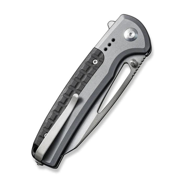 Civivi Sentinel Strike Button Lock Gray Aluminum Black Reverse Tanto K110 - Knives.mx